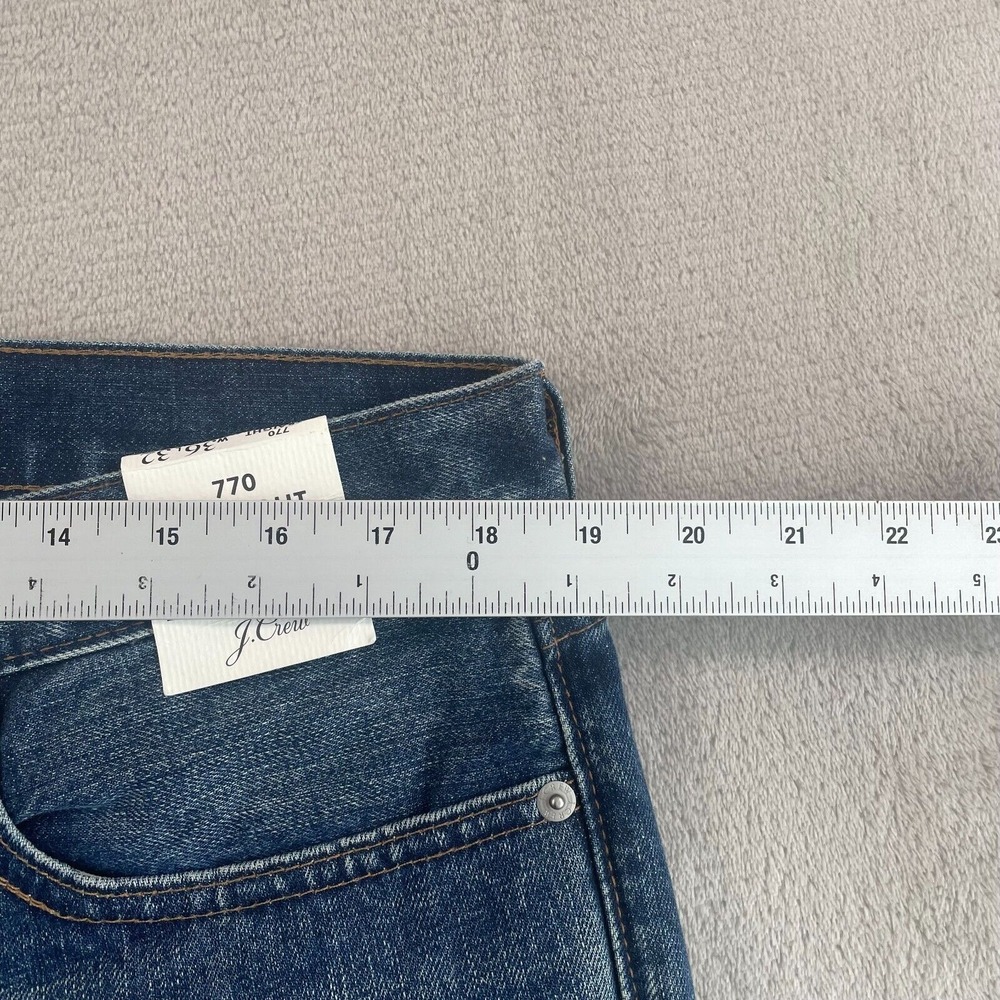 J.CREW 770 Jeans‎ Men 36x31 (Tag 36x32) Indigo Shadow Japanese Rigid Denim NWT - Picture 9 of 14